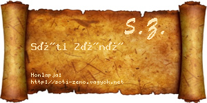 Sóti Zénó névjegykártya
